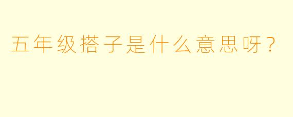 五年级搭子是什么意思呀?