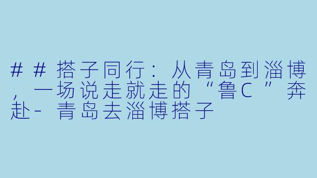 ##搭子同行：从青岛到淄博，一场说走就走的“鲁C”奔赴-青岛去淄博搭子
