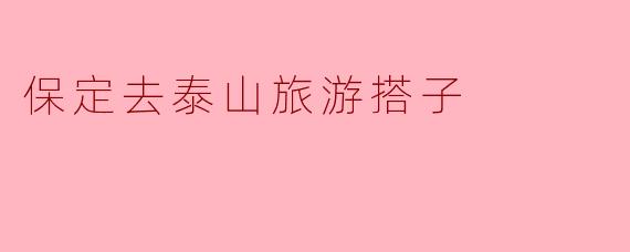 保定去泰山旅游搭子